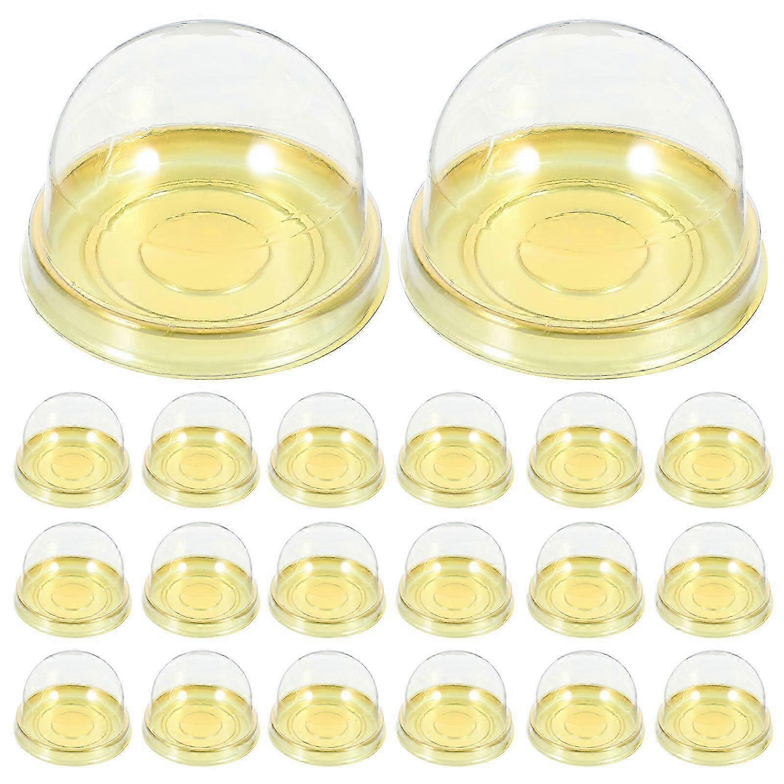 Moon Cake Boxes Golden Mini Cupcake Containers for Packaging 50Pcs