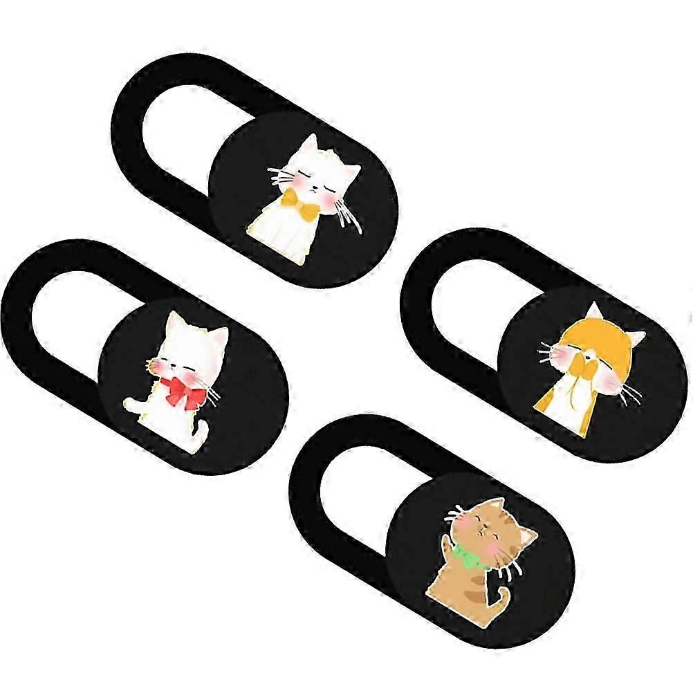 4Pcs Cat Pattern Webcam Privacy Covers for Laptop & Computer Camera Protection