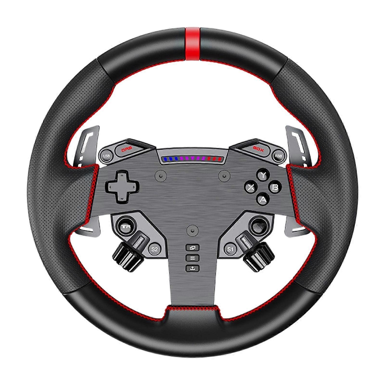 Quick Release Racing Wheel with Customizable Button & Effects Gaming Steering Wheel for PC Game & Simulators Multicolor