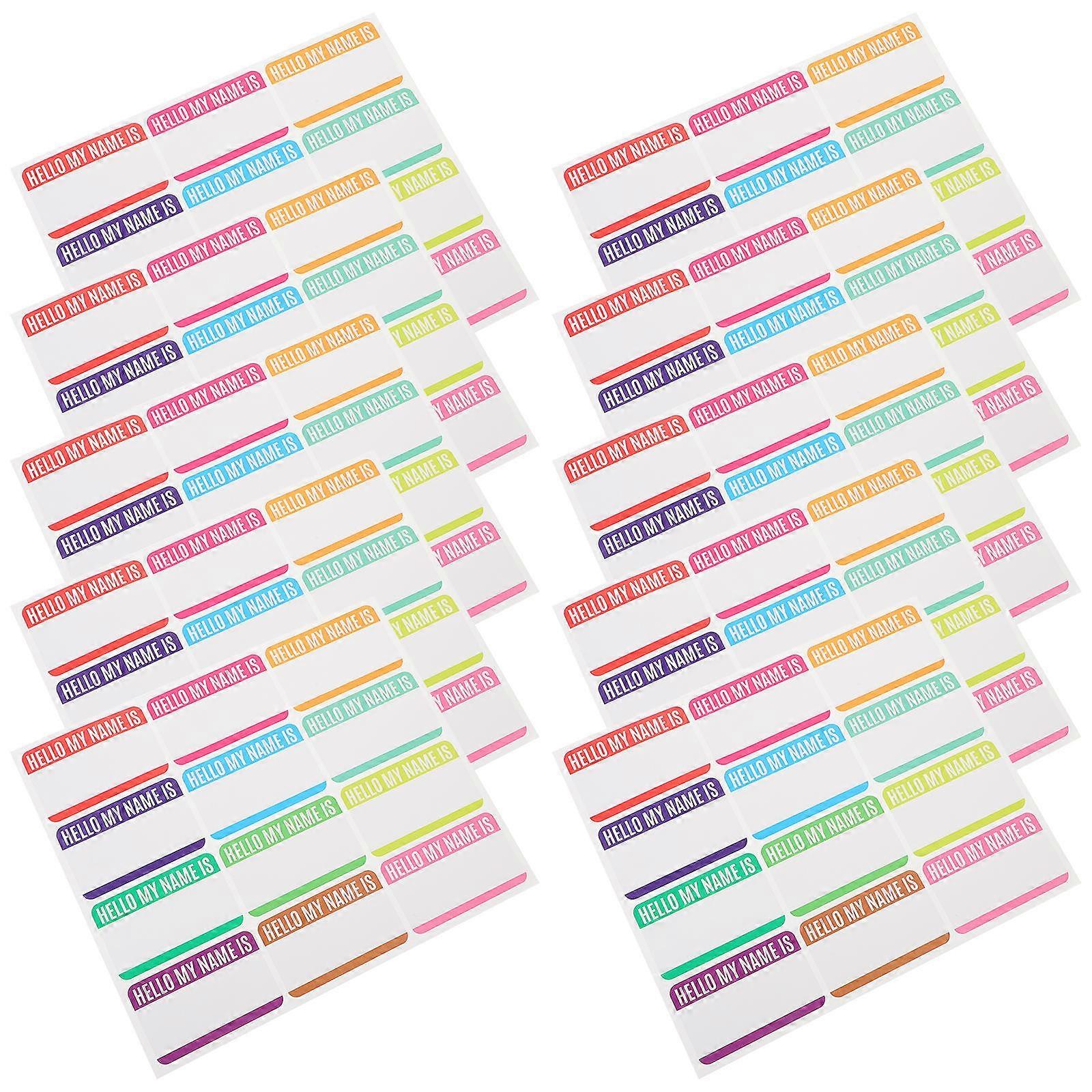 Name Stickers Blank Self-Adhesive Sheets for Classification Marking 10 Sheets