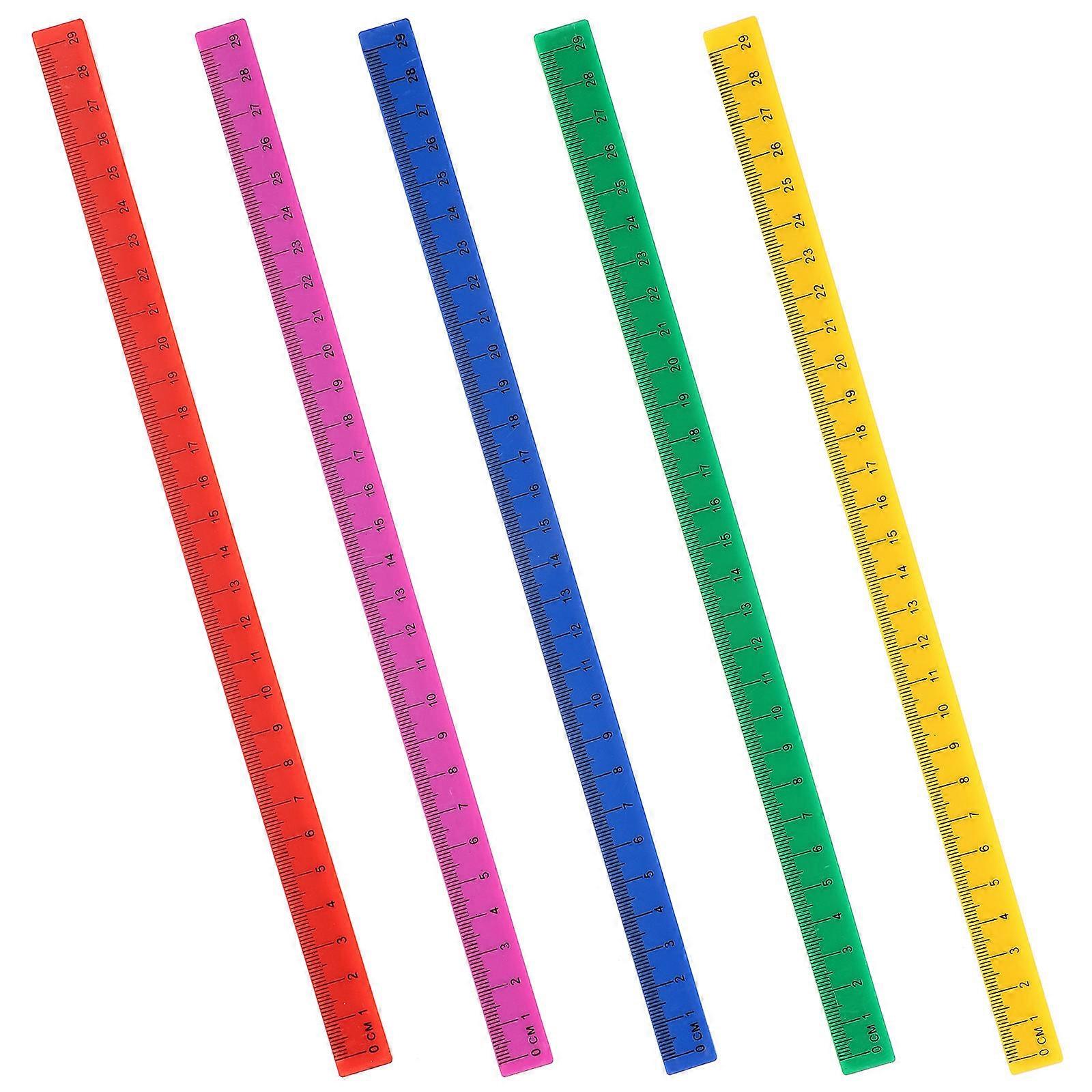5pcs Scale Ruler Multi-function Plastic Ruler Students Painting Ruler Portable Ruler