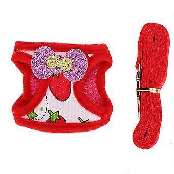 Small Pet Animal Leash Harness Set Comfortable Chest Strap Traction Vest for Rabbit Hamster Guinea PigM