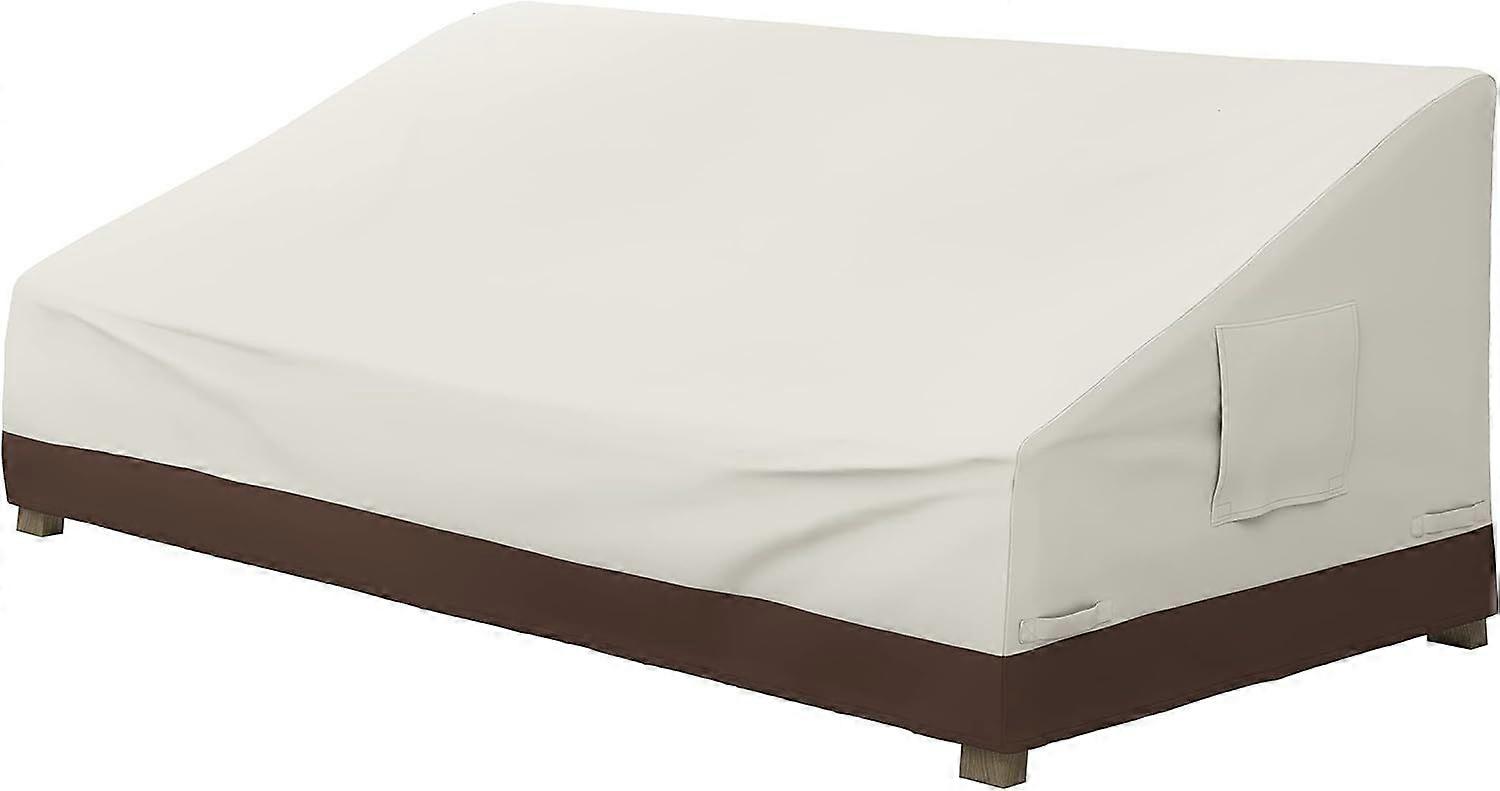 Beige+Light Brown Protective Cover for 3 Deep Seat Sofa
