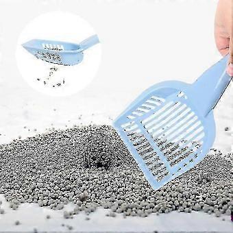 Cat Litter Scoop, Lightweight Thickened Plastic, Green, Wide Slits Sifting, Flat Front Edge, Hanging Design with Kitty Shaped Handle  WY-26