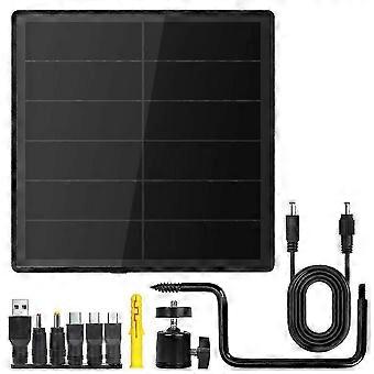 D5 5W Solar Panel compatible with Security Camera Doorbell IP66 Waterproof Battery Charger with DC 5.5x2.1 Port, 5V Output