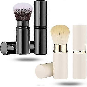 2 Pack Retractable Makeup Brush Telescopic Face Brush Retractable Face Kabuki