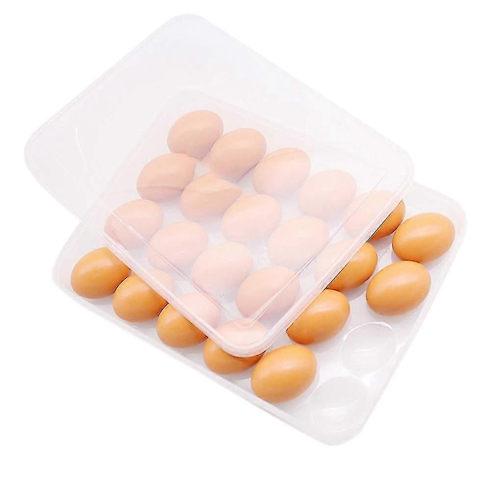 Egg Holder for Refrigerator, Deviled Egg Tray Carrier with Lid Fridge Egg Storage Stackable Plastic