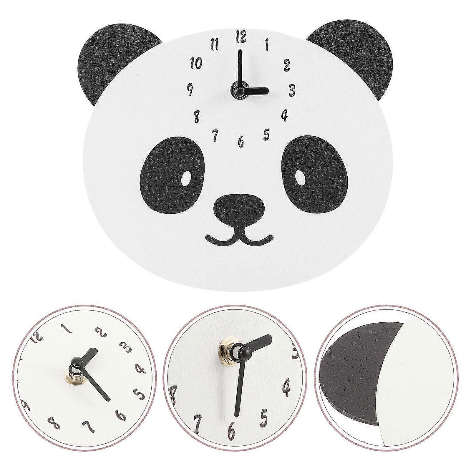 Panda Shaped Wall Clock Wooden Wall Clock for Timing Easy Installation