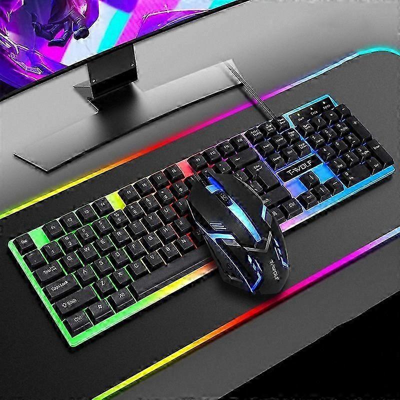 Colorful Light Wired Keyboard and Mouse Combo Set