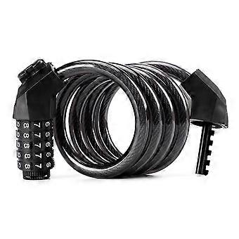 Lucchetto per bicicletta Lucchetto per bicicletta Lucchetto per cavo per bicicletta da 1,2 m con lucchetto a combinazione a 5 cifre per recinzione per cancello per biciclette. Confezione da 1, nero