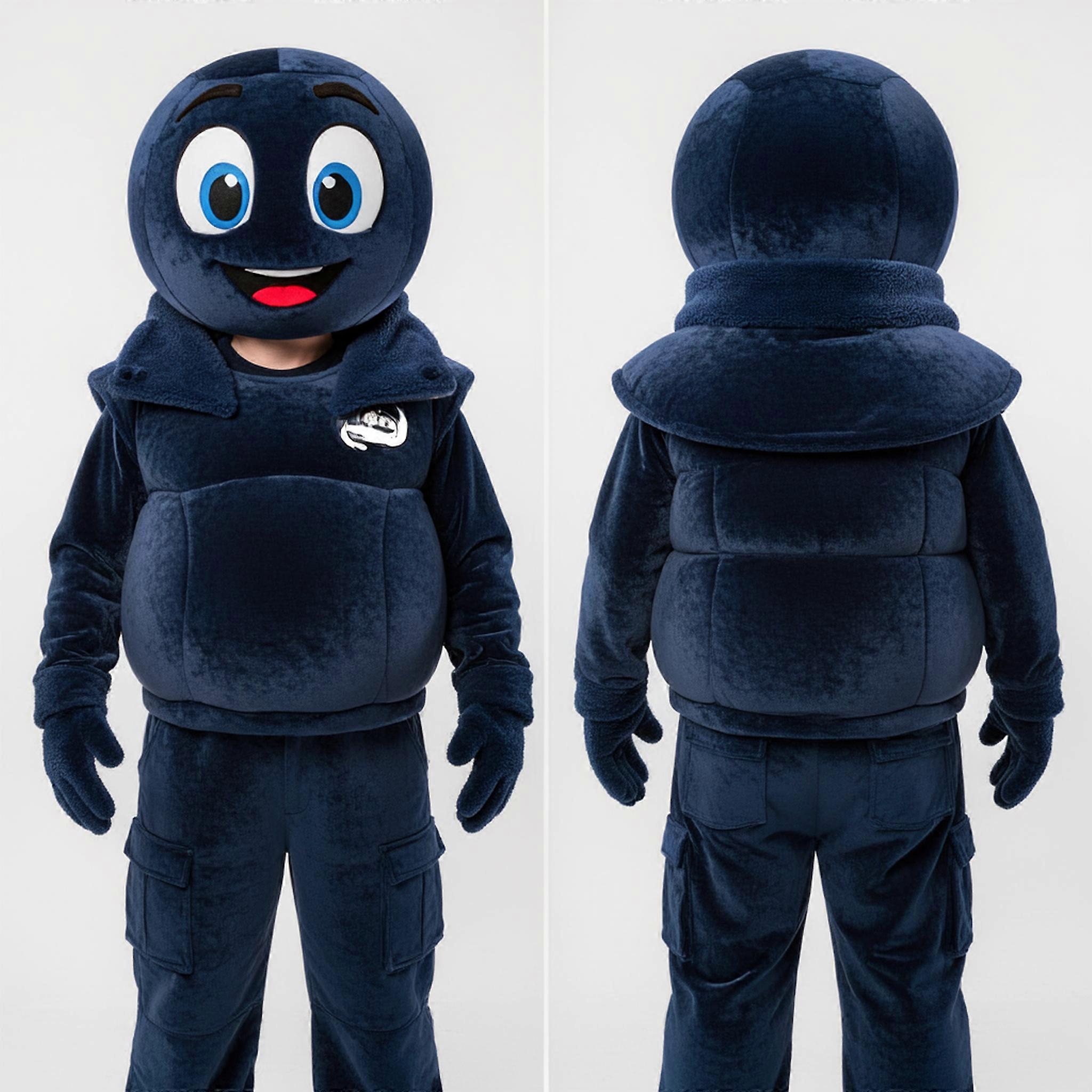 MASTICOT Navy Blue Rounded Handball Ball Mascot
