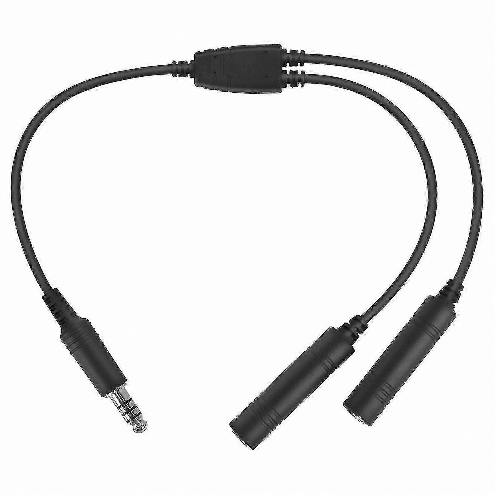 Aviation Headset Adapter Cable for Dual Plug Interfaces Tactical Communication Solutions