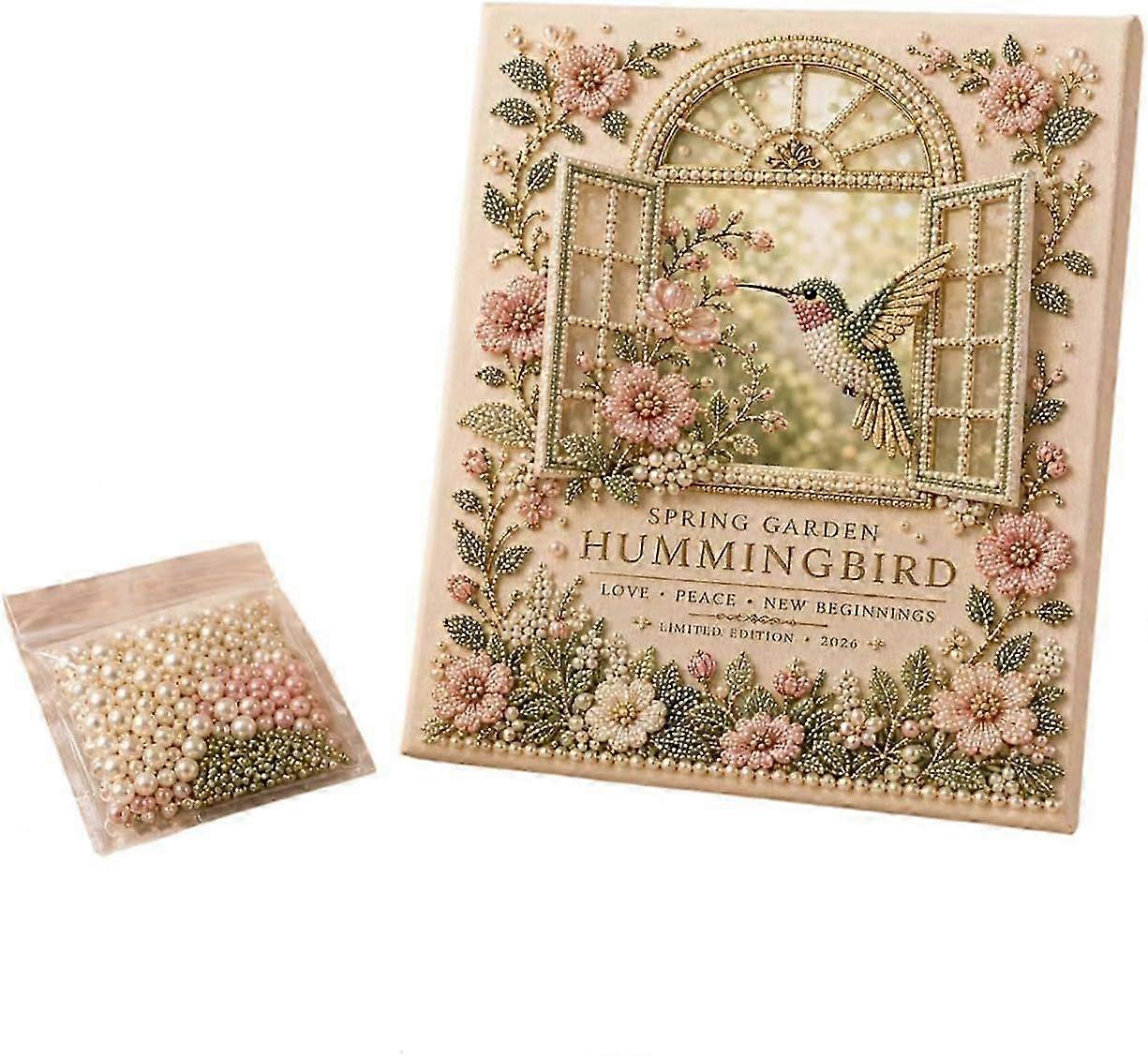 Spring Garden Hummingbird Beaded Art Kit