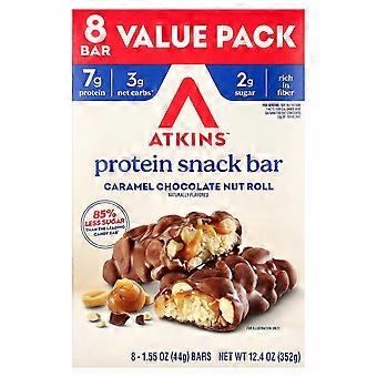 2 x Atkins, Snack, Caramel Chocolate Nut Roll Bar, 8 Bars, 1.55 oz (44 g) Each