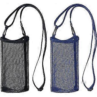 Water Bottle Cage, Adjustable Straps Nylon Mesh Holder, 2-Pack for Sports Gym Hiking Jogging Walking