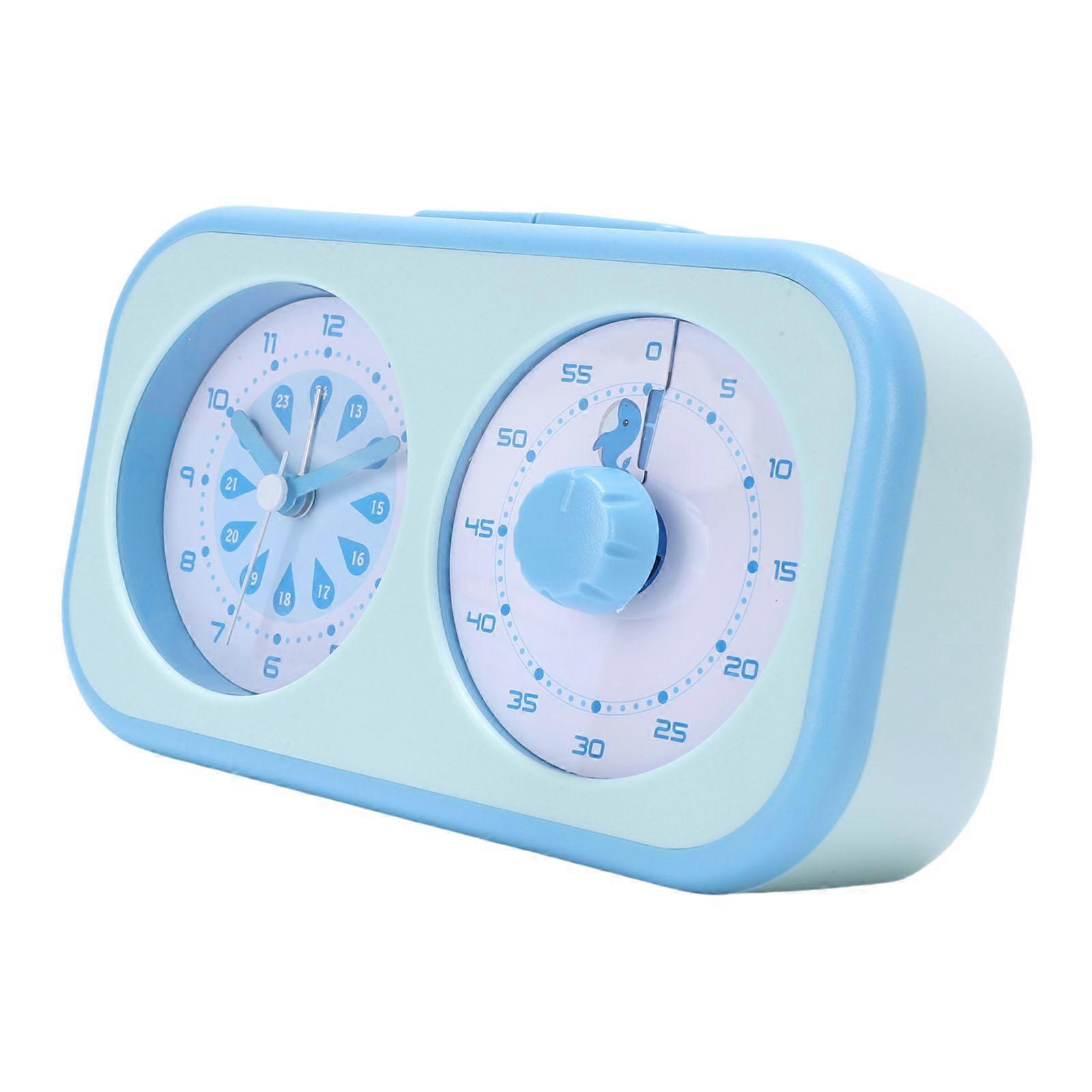 3 in 1 Timer Spouting Whale Pattern Visual Timer with Quiet Clock Loud Volume Alarm Clock for Time Management Tool