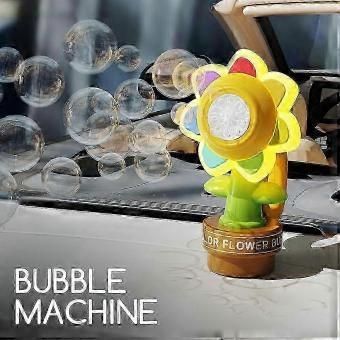 Sunflower Bubble Machine, Dancing Sunflower Bubble Machine for Car, Remote Control Bubble Maker Machine with Colorful Lights