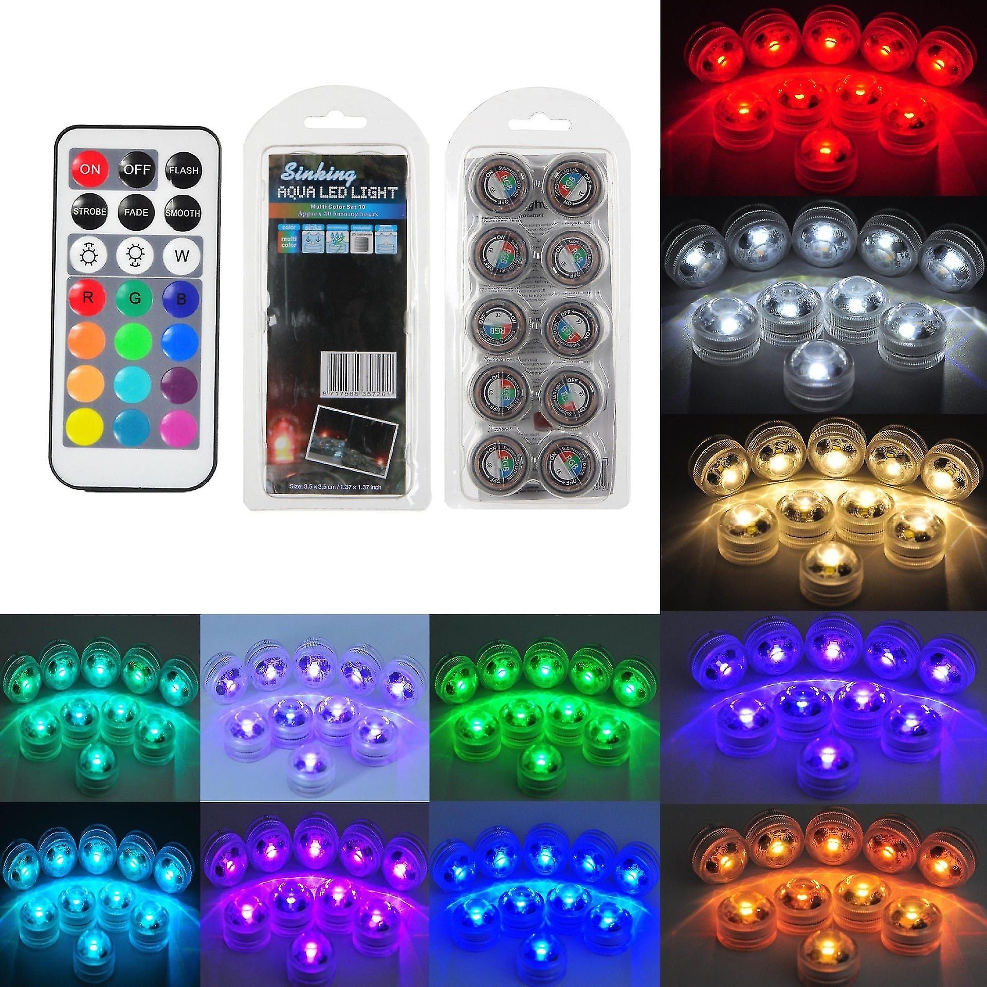 Led Remote Controlled Rgb Submersible Light Underwater Night Lamp Decoration