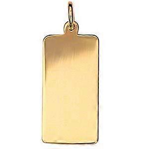 18ct Gold 26x13mm plain rectangular Disc