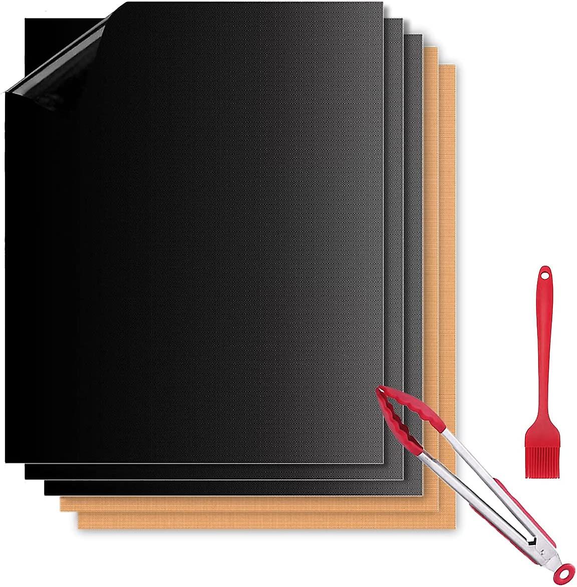 Set Of 5 Cooking Mats Bbq Mat Barbecue Plate Baking Sheet Gas Barbecue Oven Electric Charcoal Non-stick