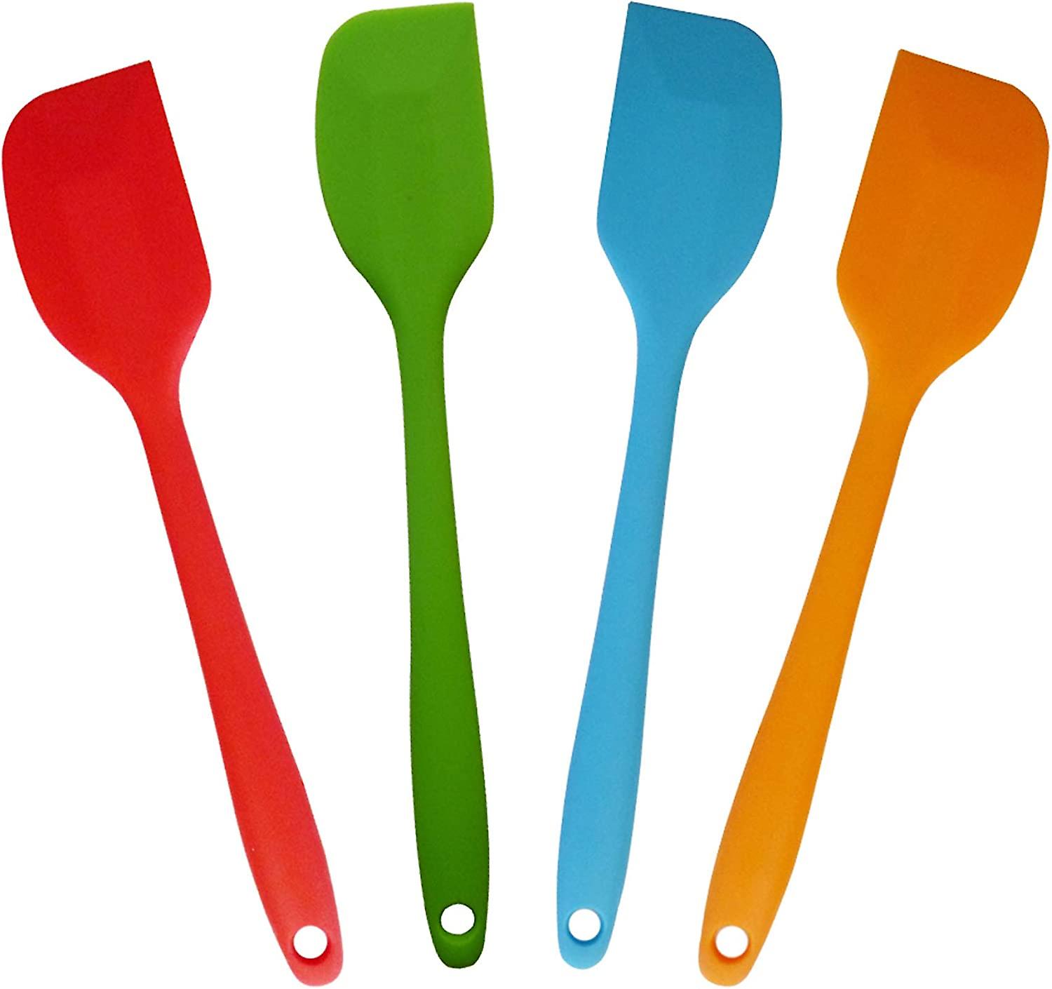 4 Pcs Heat Resistant Silicone Spatulas Set,Small