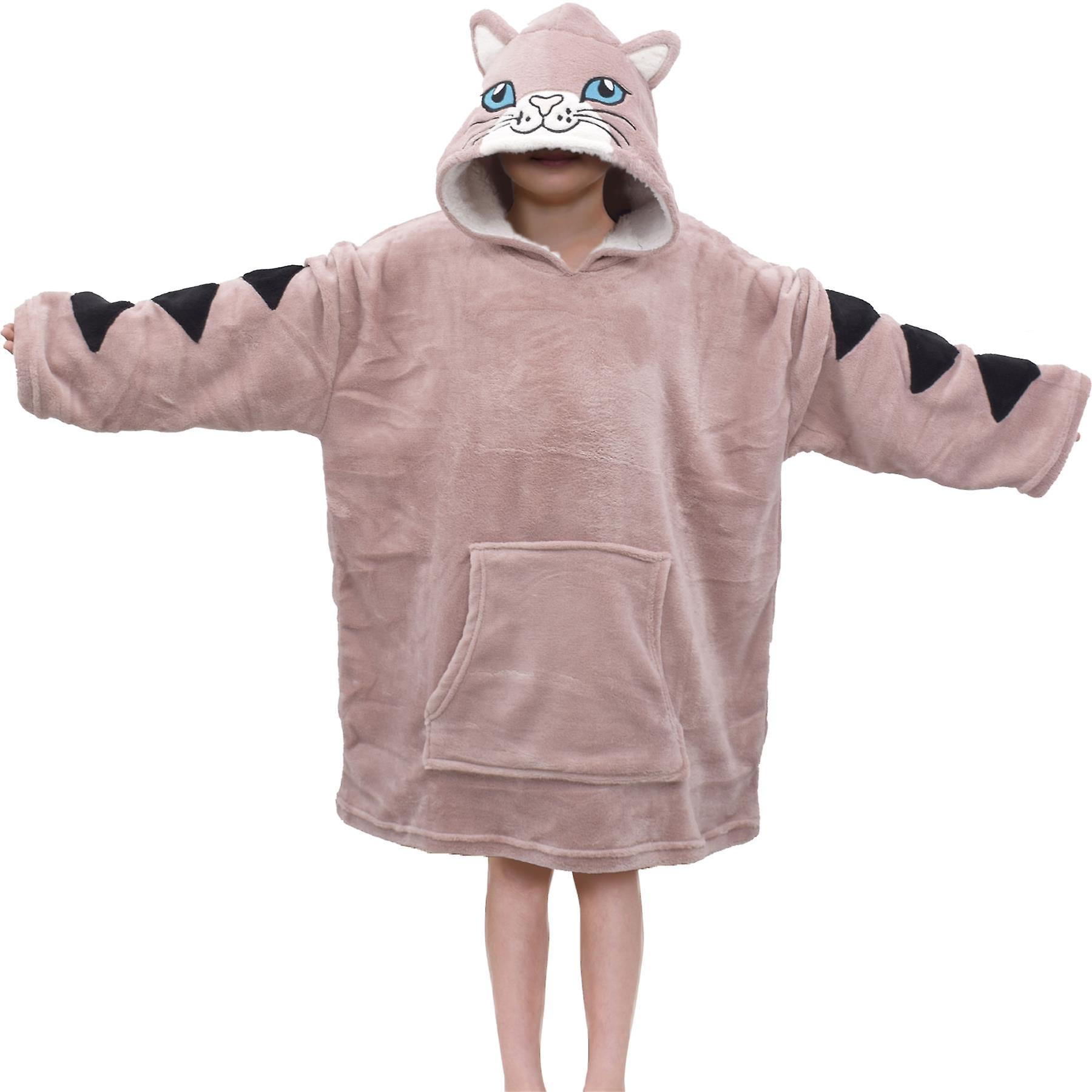 Kids Unisex Oversized Hoodie Snuggle Animal Fleece Hooded Blanket
