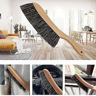 Paardenhaar borstel hand bezem stofborstel voor thuisreiniging, houten handvat zachte borstel duster voor tegen meubels, bed, bank open haard, auto, winkel brus