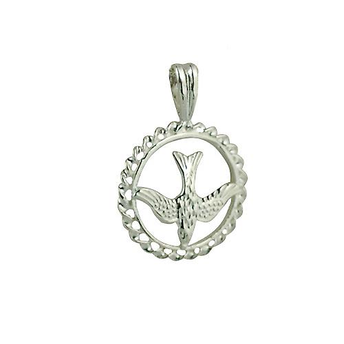 Silver 15mm round Confirmation Pendant or Charm