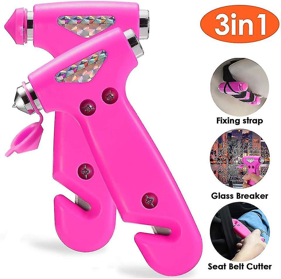 2 Count Car Safety Hammer, 3-in-1 Emergency Escape Tool With Window Breaker And Seat Belt Cutter, Safety Emergency Car Escape Tool For Car, Office, Ho