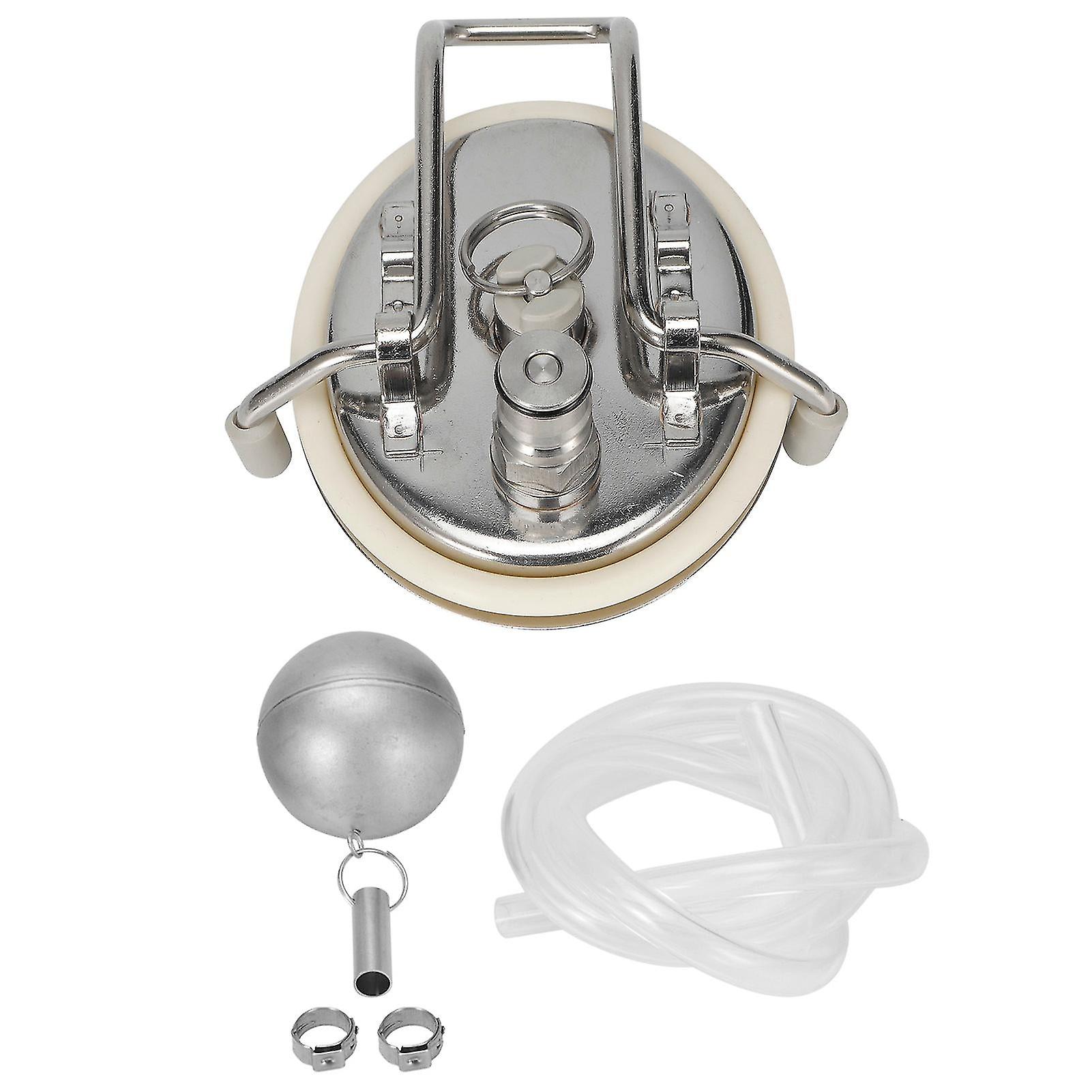 Stainless Steel Homebrew Carbonation Keg Lid With Beer Tube Floating Ball For Kegland Kegs