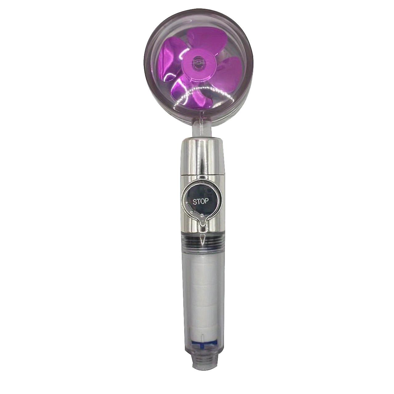 1pc High-pressure 360 Turbo Propeller Shower Head With Filter And Pause Switch - Handheld Hydro Shower Head For Bathroom Accessories