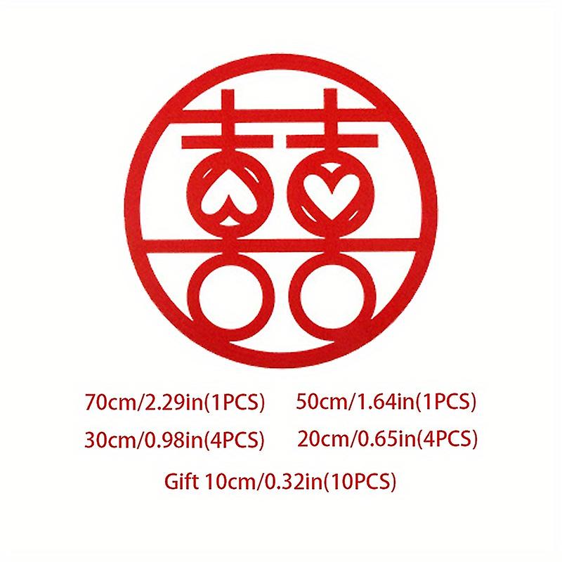 20pcs Chinese Style Xi Character Non-woven Stickers - Perfect For Decorating Your Wedding Room Door And Window!