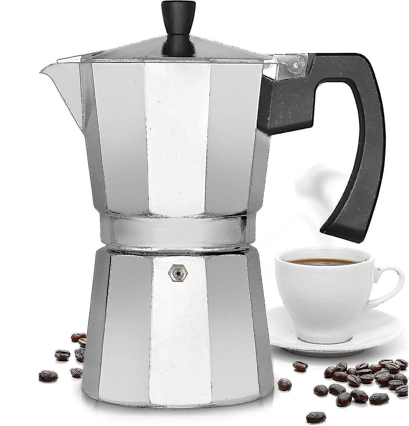 كلاسيك موقد اسبريسو ، كلاسيك على الطريقة الإيطالية 3 أكواب إسبريسو كوب موكا وعاء ، يصنع قهوة لذيذة ، سهل التشغيل ووعاء تنظيف سريع ، 150 مل