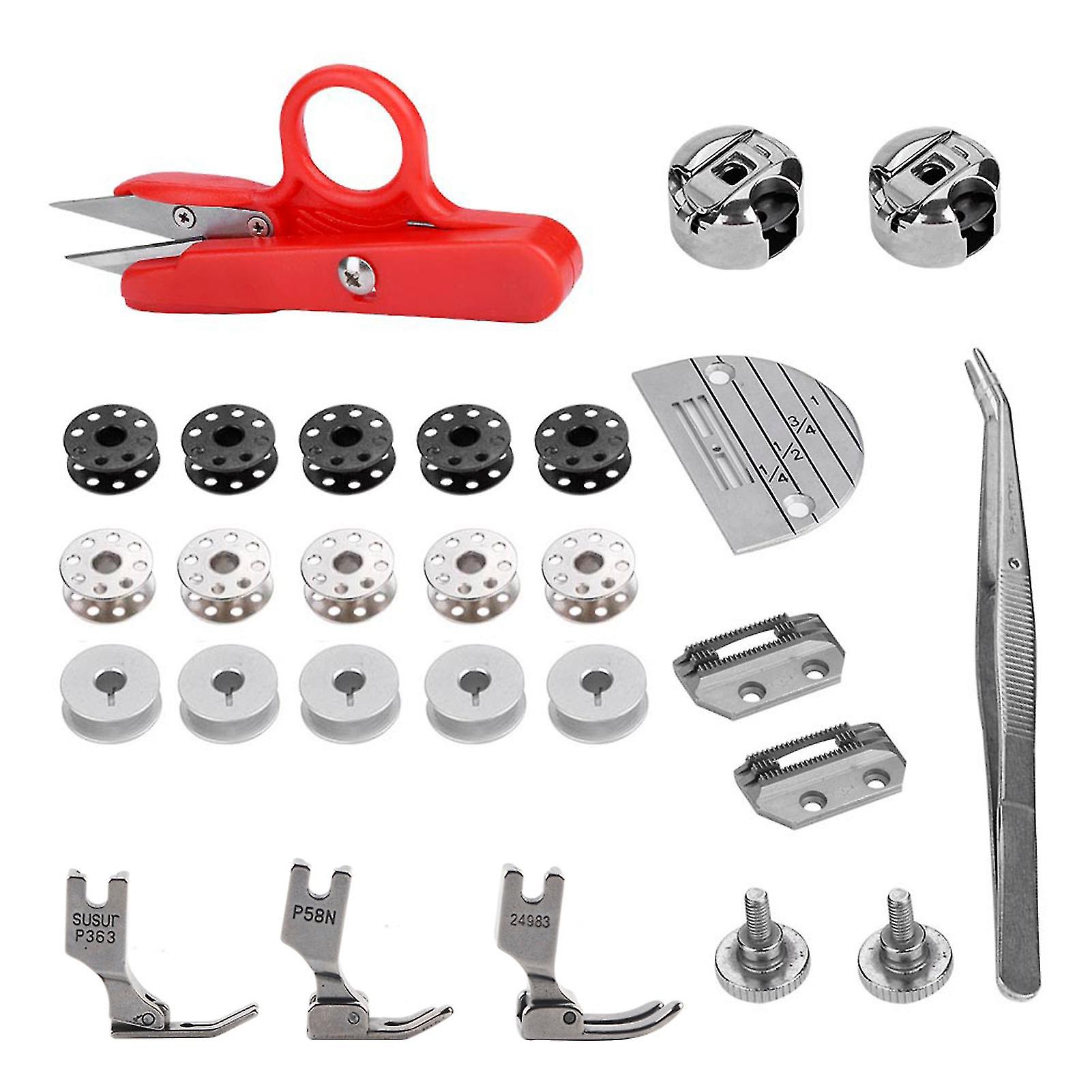 27pcs Industrial Flat Bed Sewing Machine Accessories Regular Spare Parts Tool Set