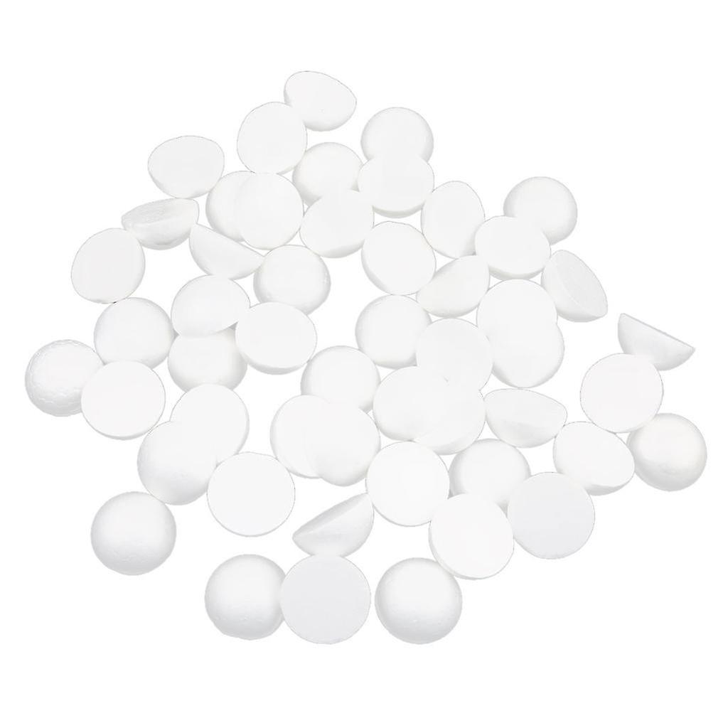 50pcs 5cm White Modelling Craft Polystyrene Foam Balls Hemispheres