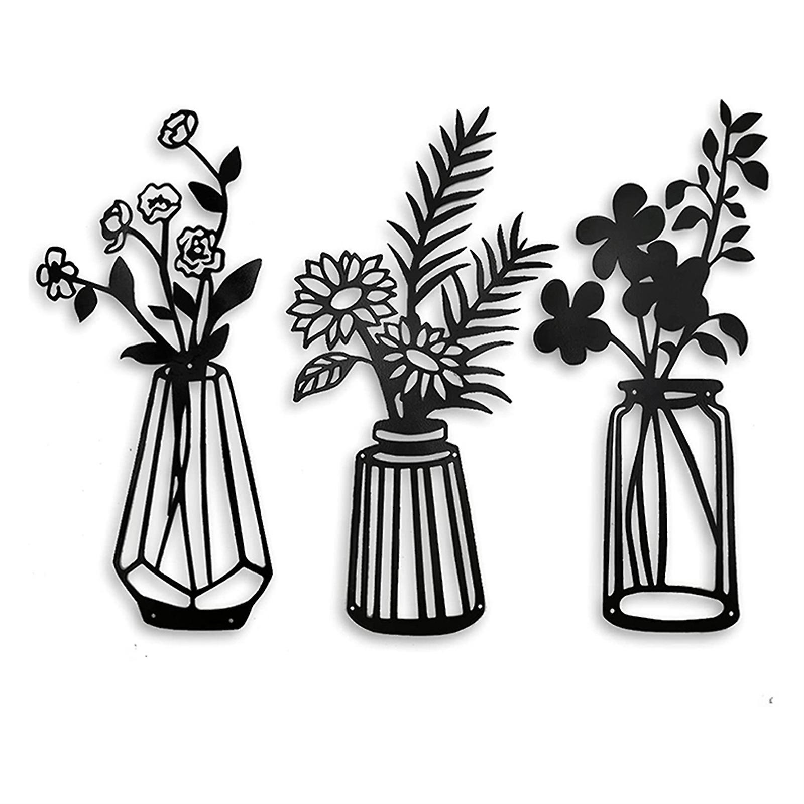 אמנות קיר פרחים יצירתית תפאורה מודרנית פשוטה מתכת מלאכת יד קישוט מותאם אישית לסלון ביתי