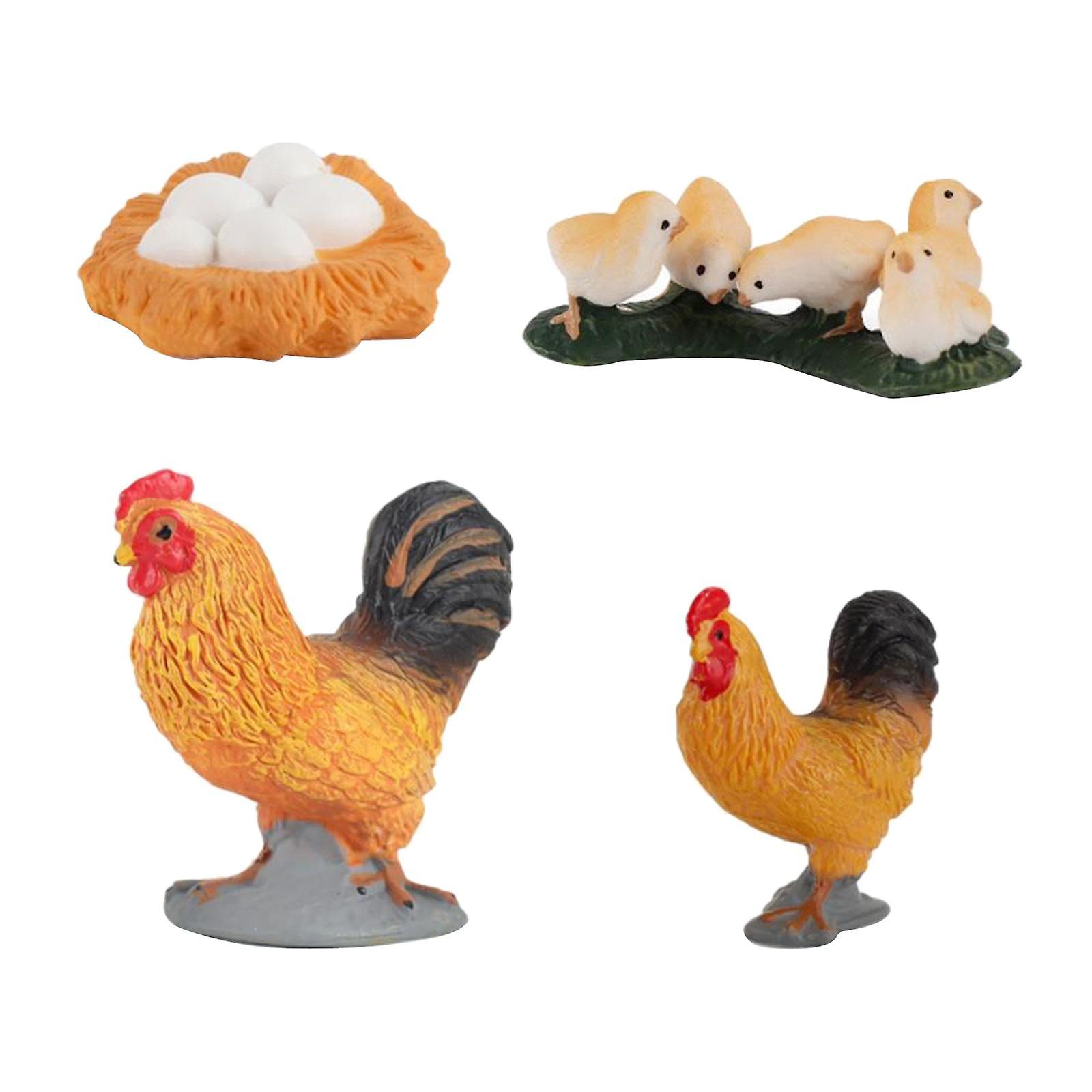 Plastic CHICKEN life cycle 4 stages educational learning toy Rooster