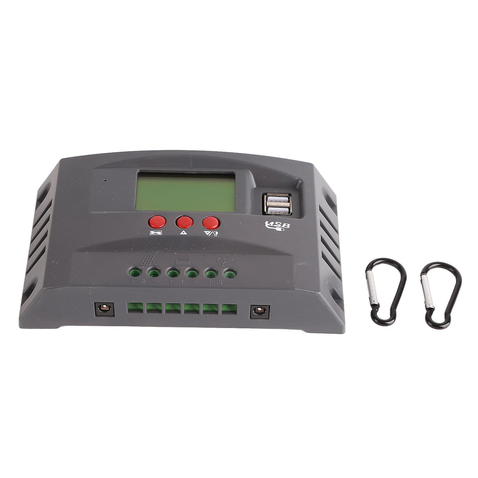 Verdant Touch Solar Charge Controller Solar Charge Controller MPPT Tracking 12V 24V Automatic Adaptation LCD Solar Panel Regulator with 2 DC USB 40A