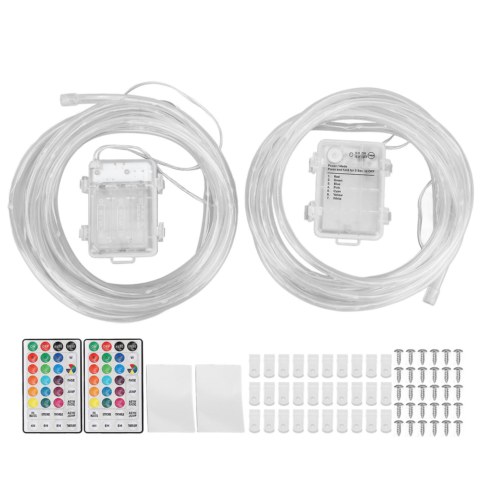 Lot de 2 lampes LED pour cornhole avec télécommande, anneau de bord pour cornhole, éclairage d'extérieur RVB à double bobine