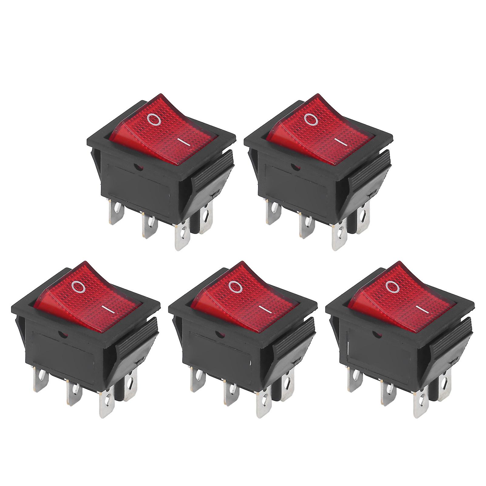 6 Pin 2 Position 125V ABS Rocker Switch - 50Pcs Set for Machine