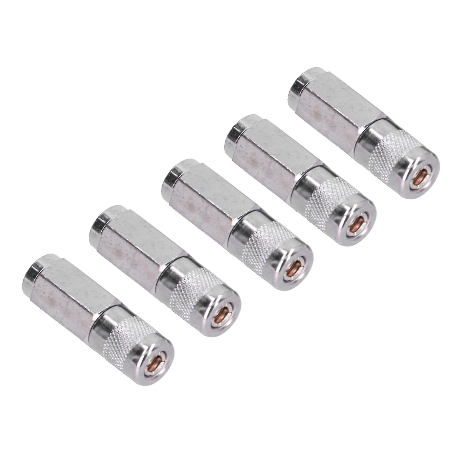 5Pcs Durable 1/8in Alloy Grease Gun Coupler Flat Nozzle Kit