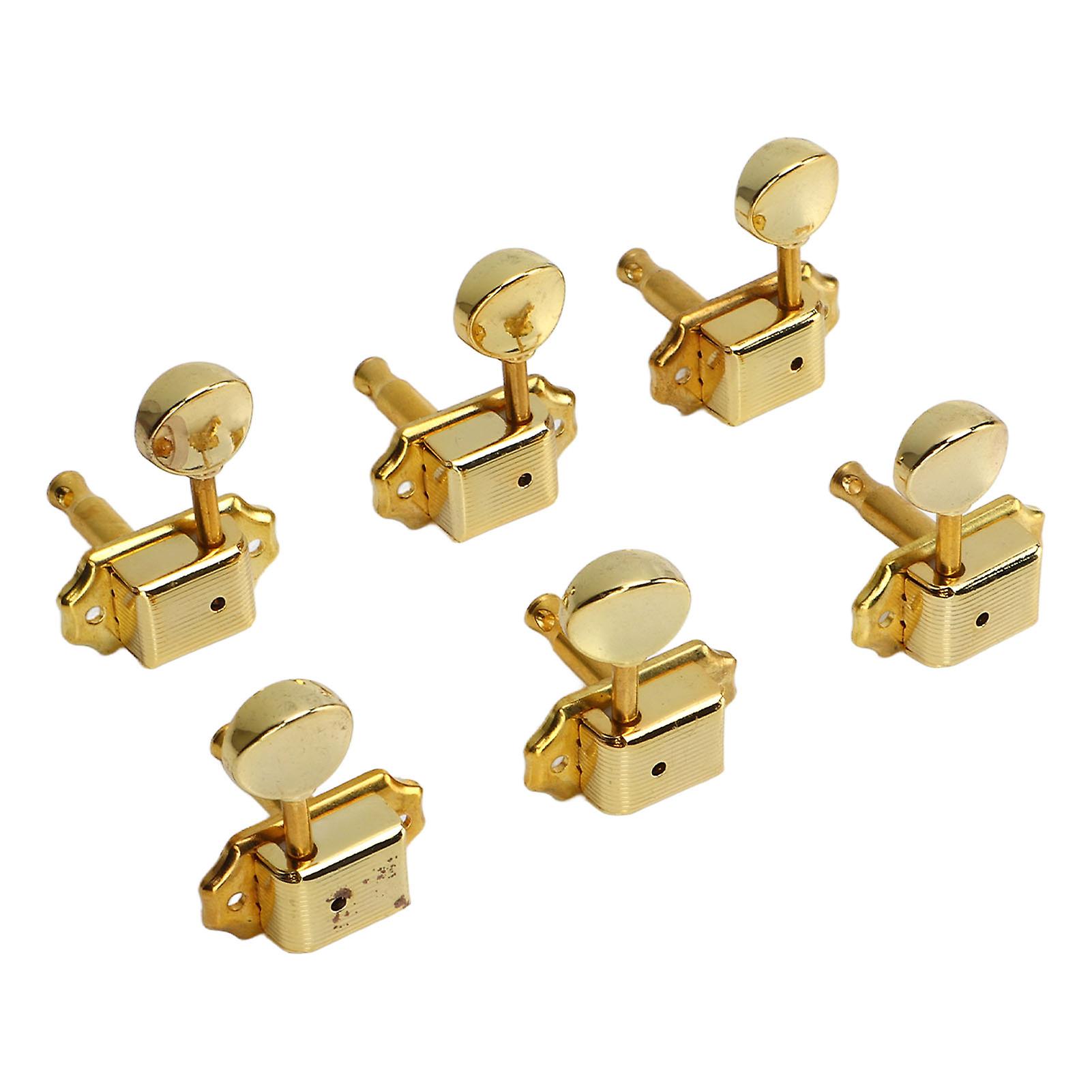 6 Pz Chitarra Corda Tuning Peg Metallo Accordatore Chiave Macchina Testa Set Kit per Acustico Elettrico Oro