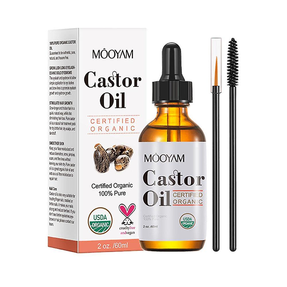 60 ml MOOYAM Castorolie (A) $ Castorolie Huidverzorging Massage Basisolie Haar Wenkbrauwen Wimpers Verzorging Biologische Castorolie