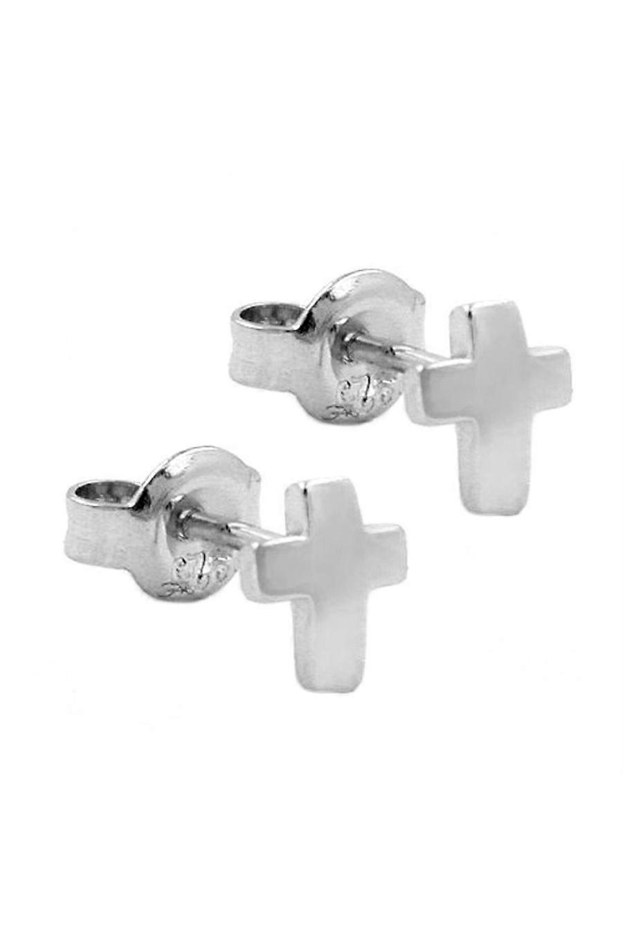 Stud Earrings Small Cross Silver 925 - Gl91127