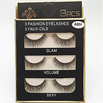 99% Sale 3 Pairs False Eyelashes 3D Glam Volume Sexy Natural Volume Eyelashes Beauty Tool Natural Thick Soft Extension Makeup~15030