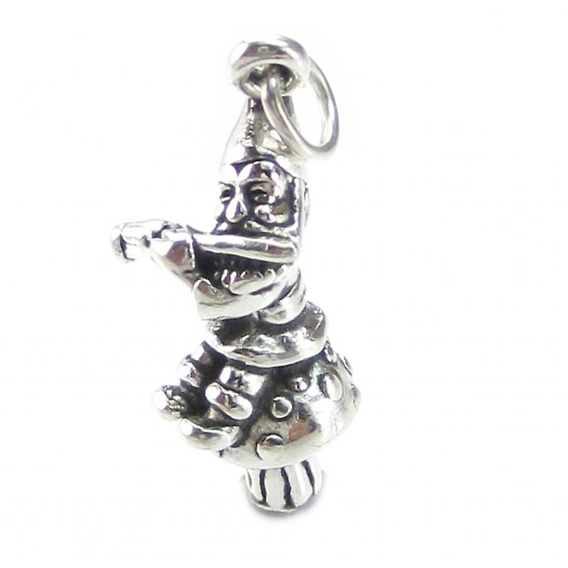 Gnome Sitting On A Toadstool Sterling Silver Charm .925 X 1 Gnomes