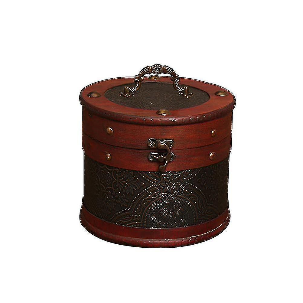Delicate Ancient Chinese Style Round Tea Leaves Cake Storage Box