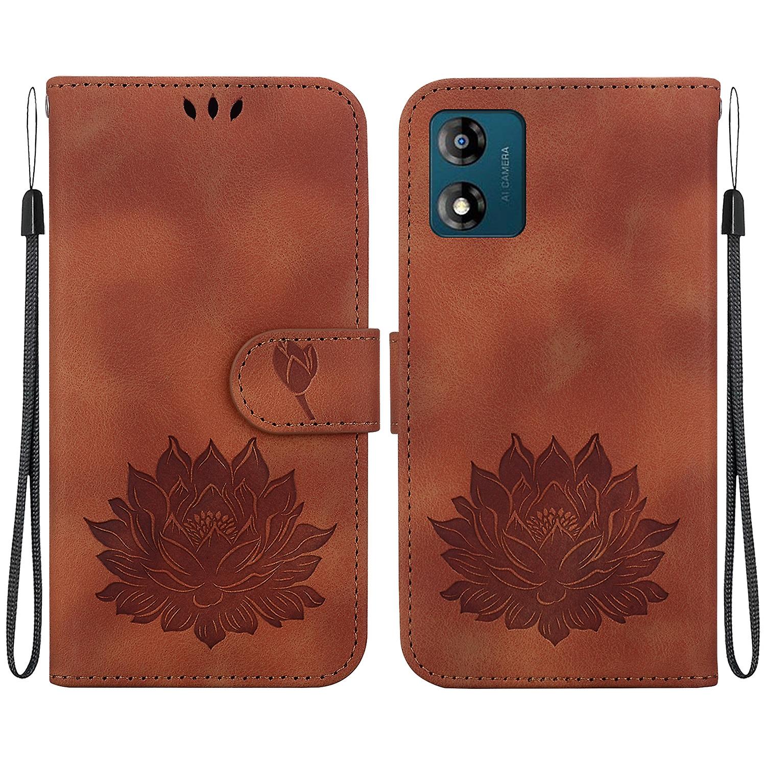 Lotus Leather Case For Motorola Moto E13