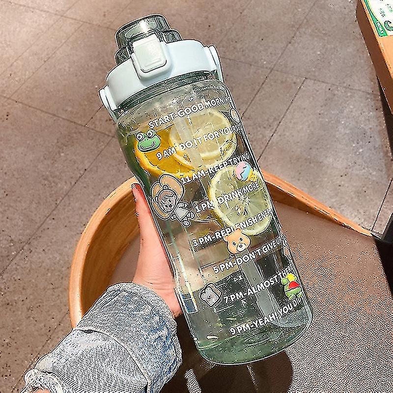 2Lスポーツストローステッカーポータブルフィットネスバイクカップ冷水差し