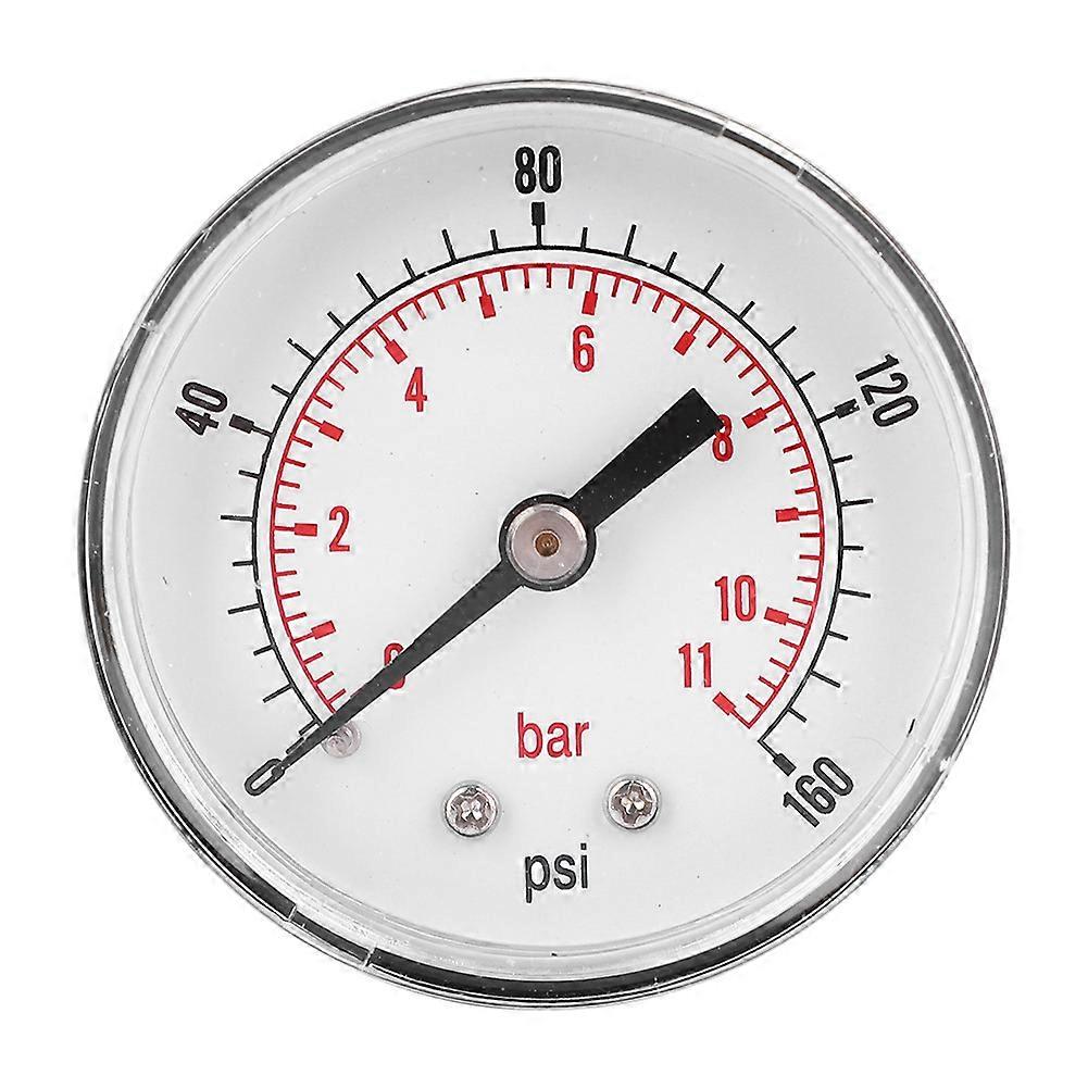 圧力計 50mm ダイヤル 1/4 BSPT バック接続 空気 水 油 ガス用 (0-160PSI 0-11Bar)